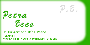 petra becs business card